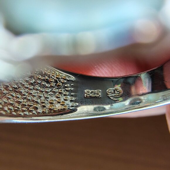 Sterling Silver Blue Topaz & Opal Ring • Oval Gemstones • New with Tag - Picture 7 of 12